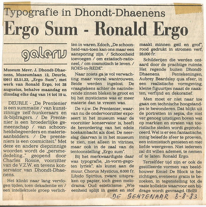Typografie in Museum Dhont Dhaenens | Ergo Sum - Ronald Ergo