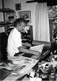 Ronald Ergo in het drukatelier 